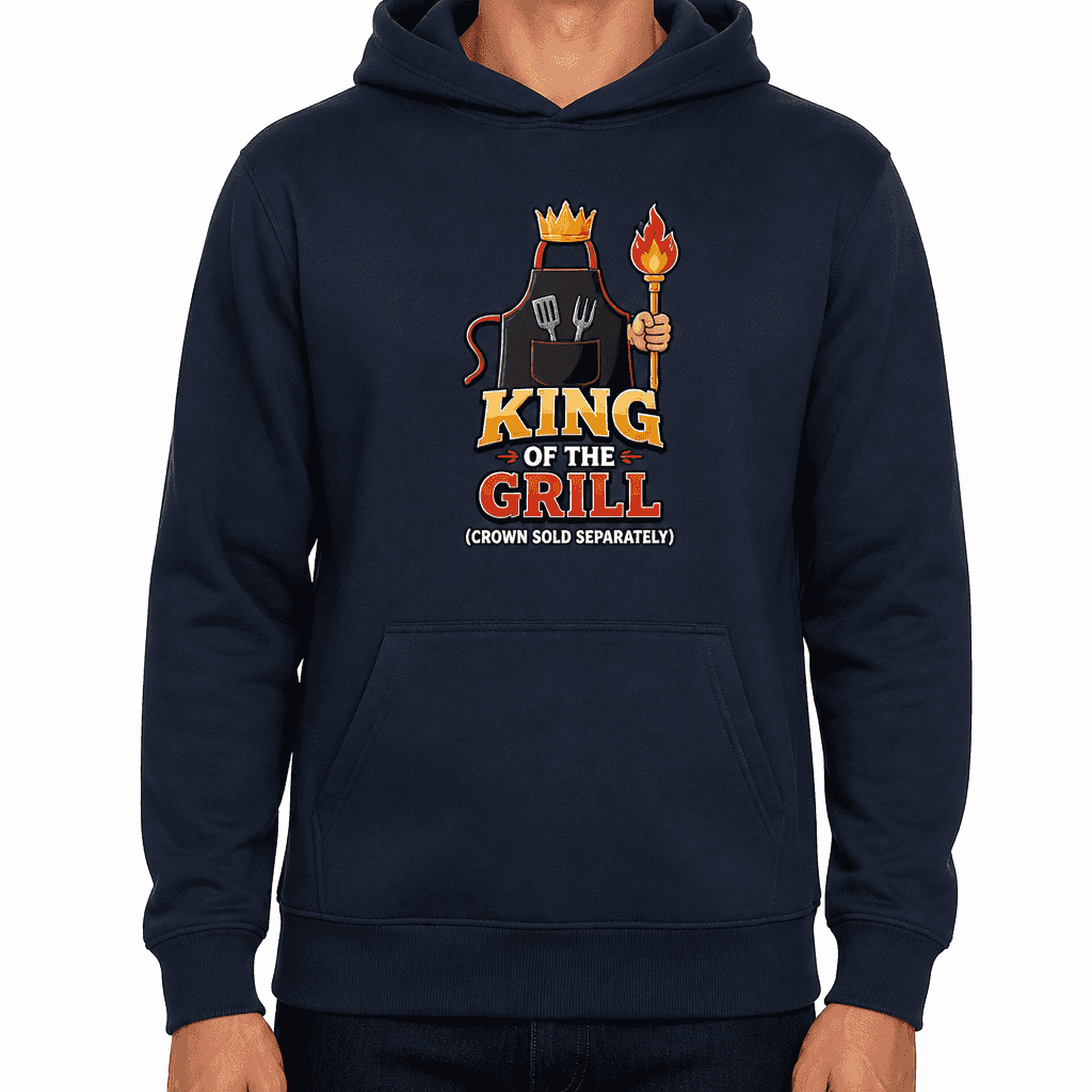 Funny BBQ Hoodie - King of the grill (crown sold separately)