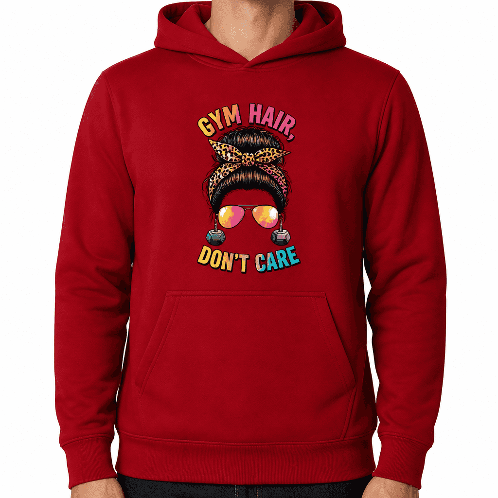 Funny Gym Hoodie - Gym hair, don't care