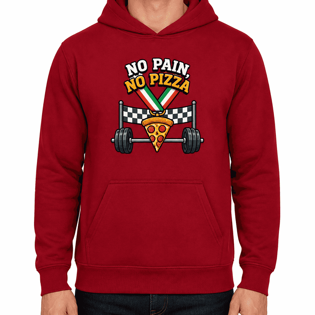 Funny Gym Hoodie - No pain, no pizza