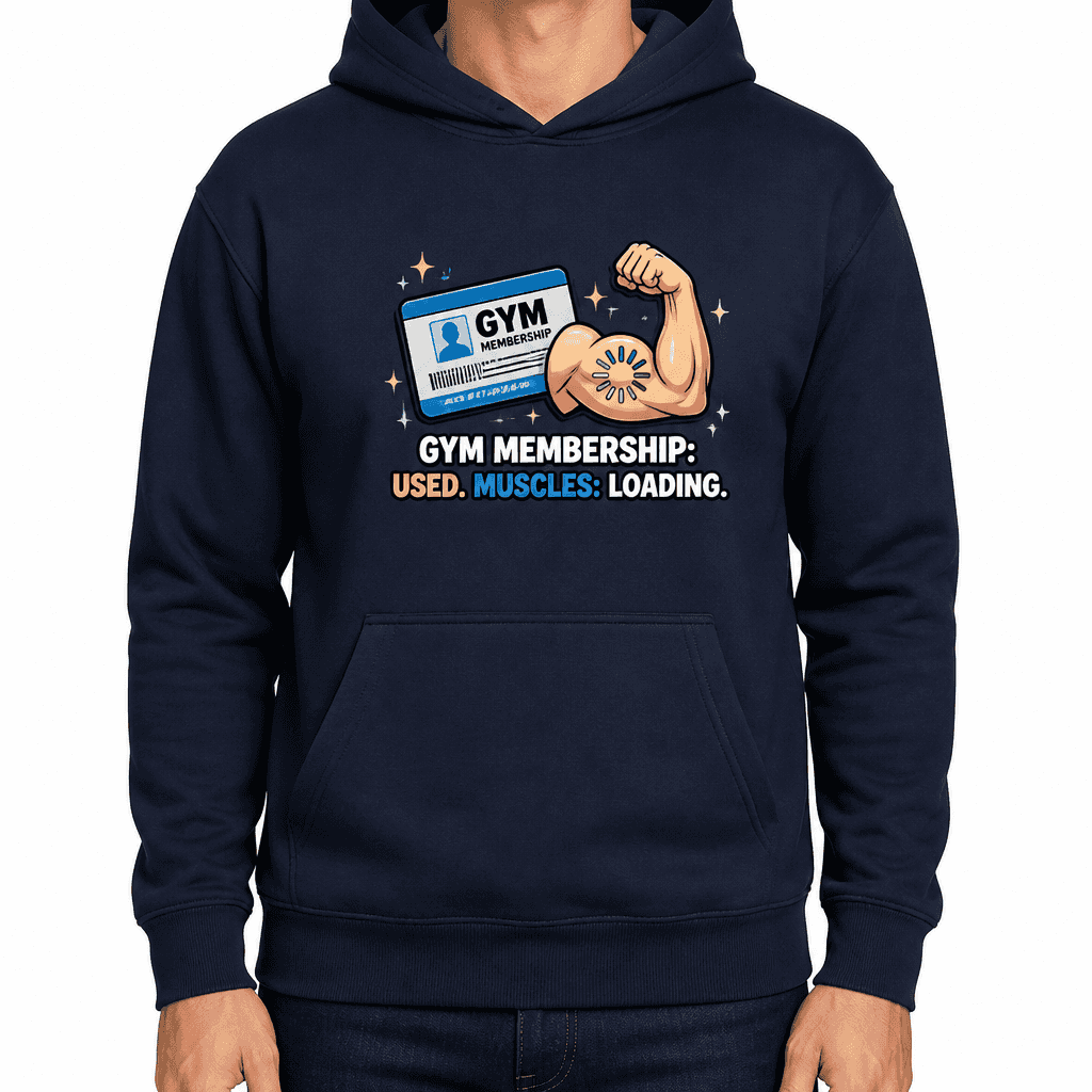 Funny Gym Hoodie - Gym membership: used. Muscles: loading.