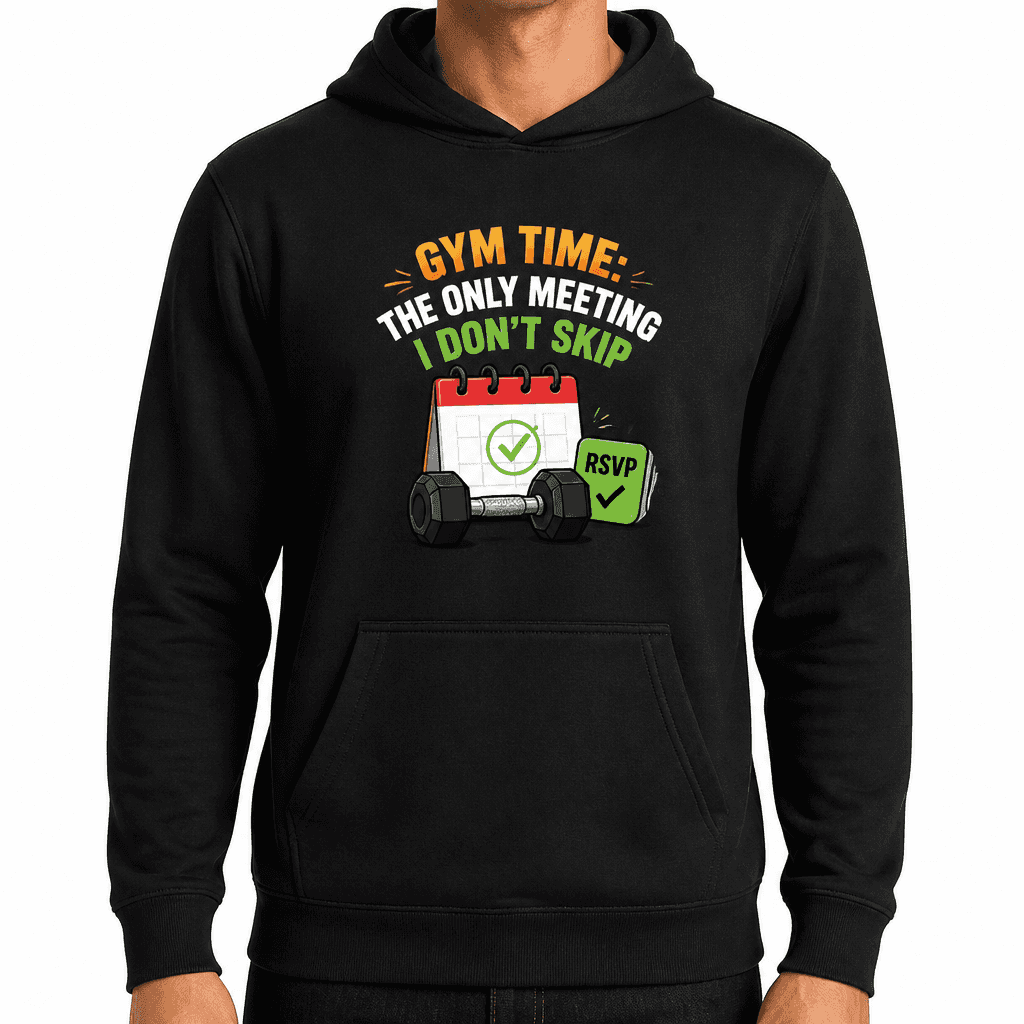 Funny Gym Hoodie - Gym time: the only meeting I don't skip