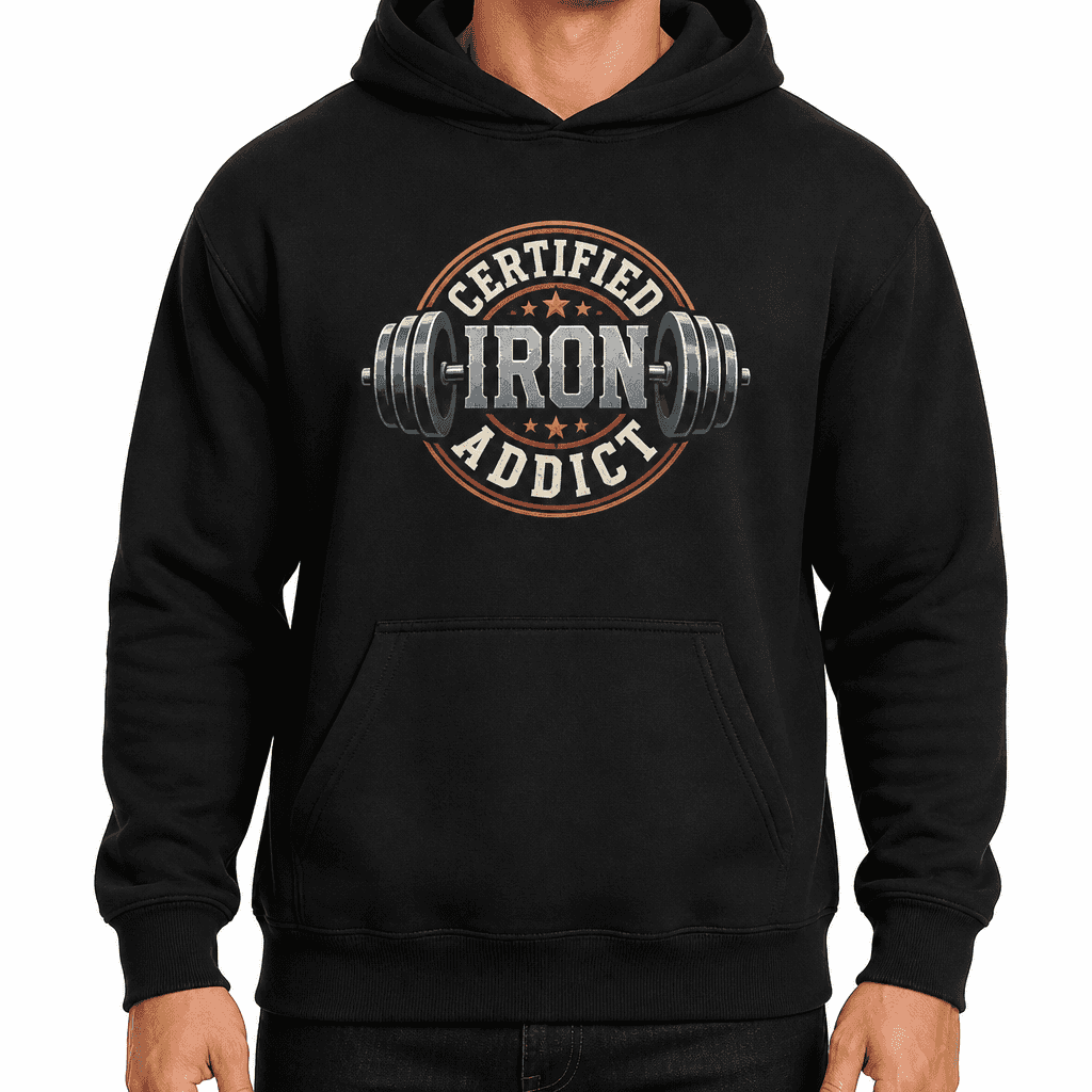 Funny Gym Hoodie - Certified iron addict