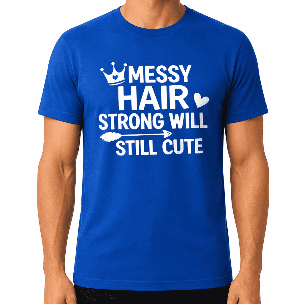 Messy Hair Still Cute - T-Shirt