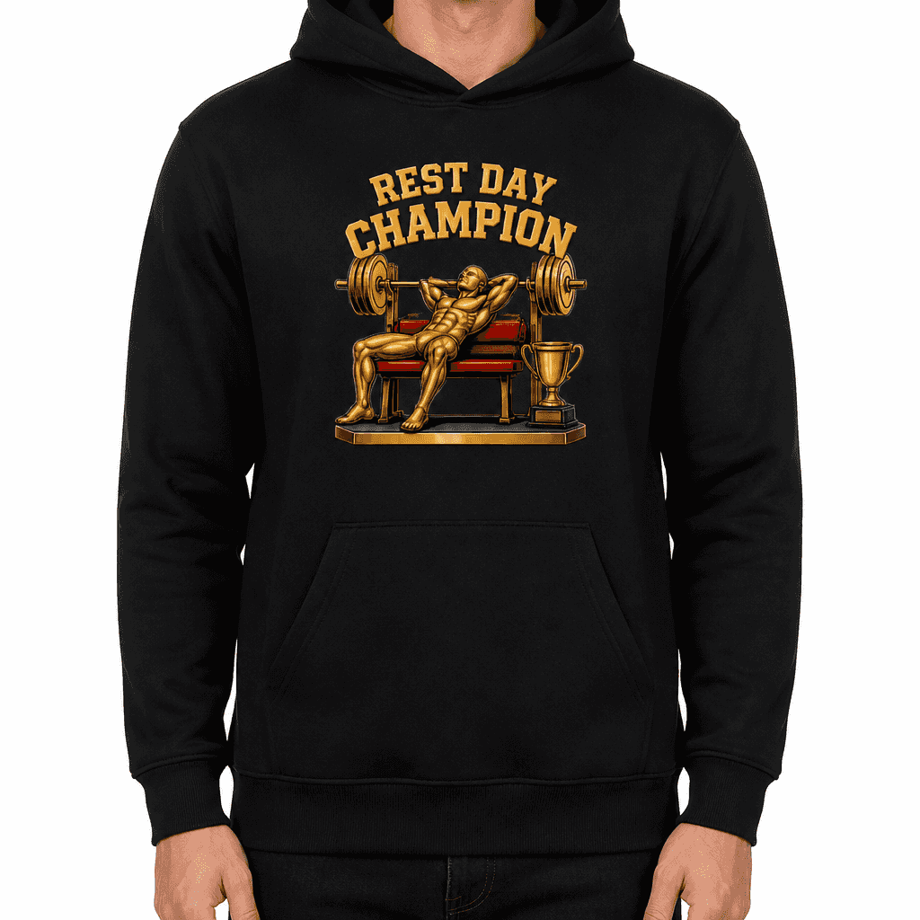 Funny Gym Hoodie - Rest day champion