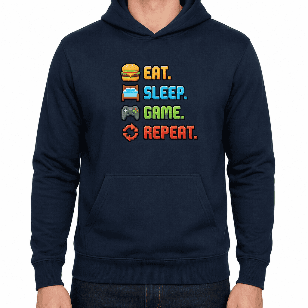 Funny Gamer Hoodie - Eat. Sleep. Game. Repeat.
