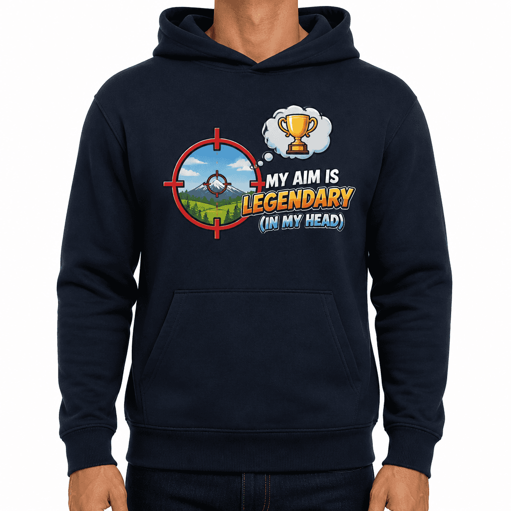 Funny Gamer Hoodie - My aim is legendary (in my head)