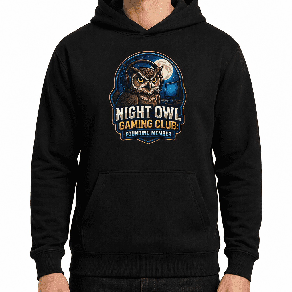 Funny Gamer Hoodie - Night owl gaming club: founding member