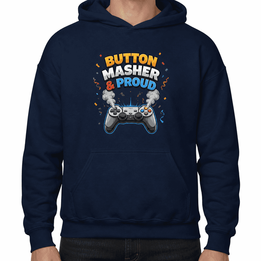 Funny Gamer Hoodie - Button masher & proud