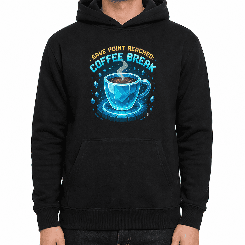 Funny Gamer Hoodie - Save point reached: coffee break