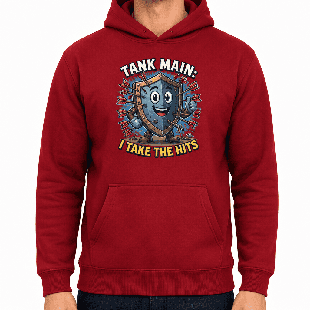 Funny Gamer Hoodie - Tank main: I take the hits