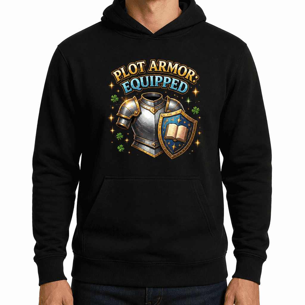 Funny Gamer Hoodie - Plot armor: equipped