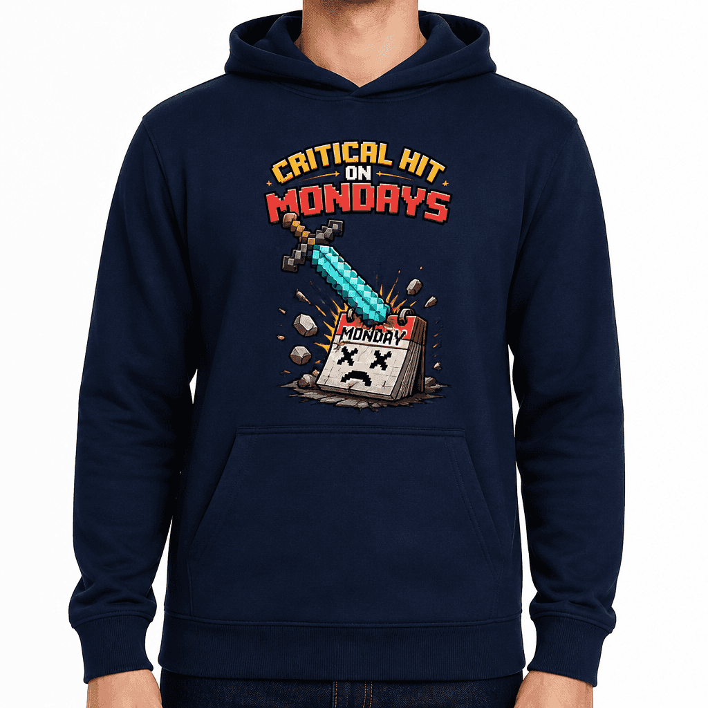 Funny Gamer Hoodie - Critical hit on Mondays