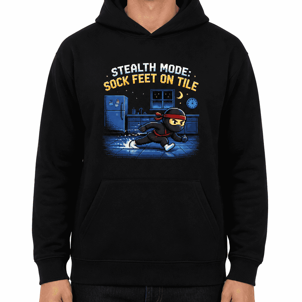 Funny Gamer Hoodie - Stealth mode: sock feet on tile