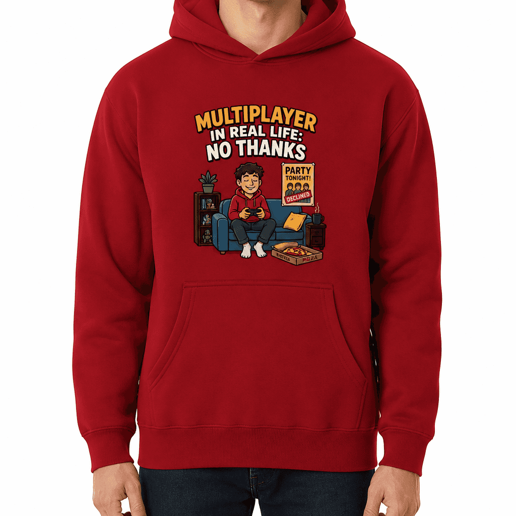 Funny Gamer Hoodie - Multiplayer in real life: no thanks