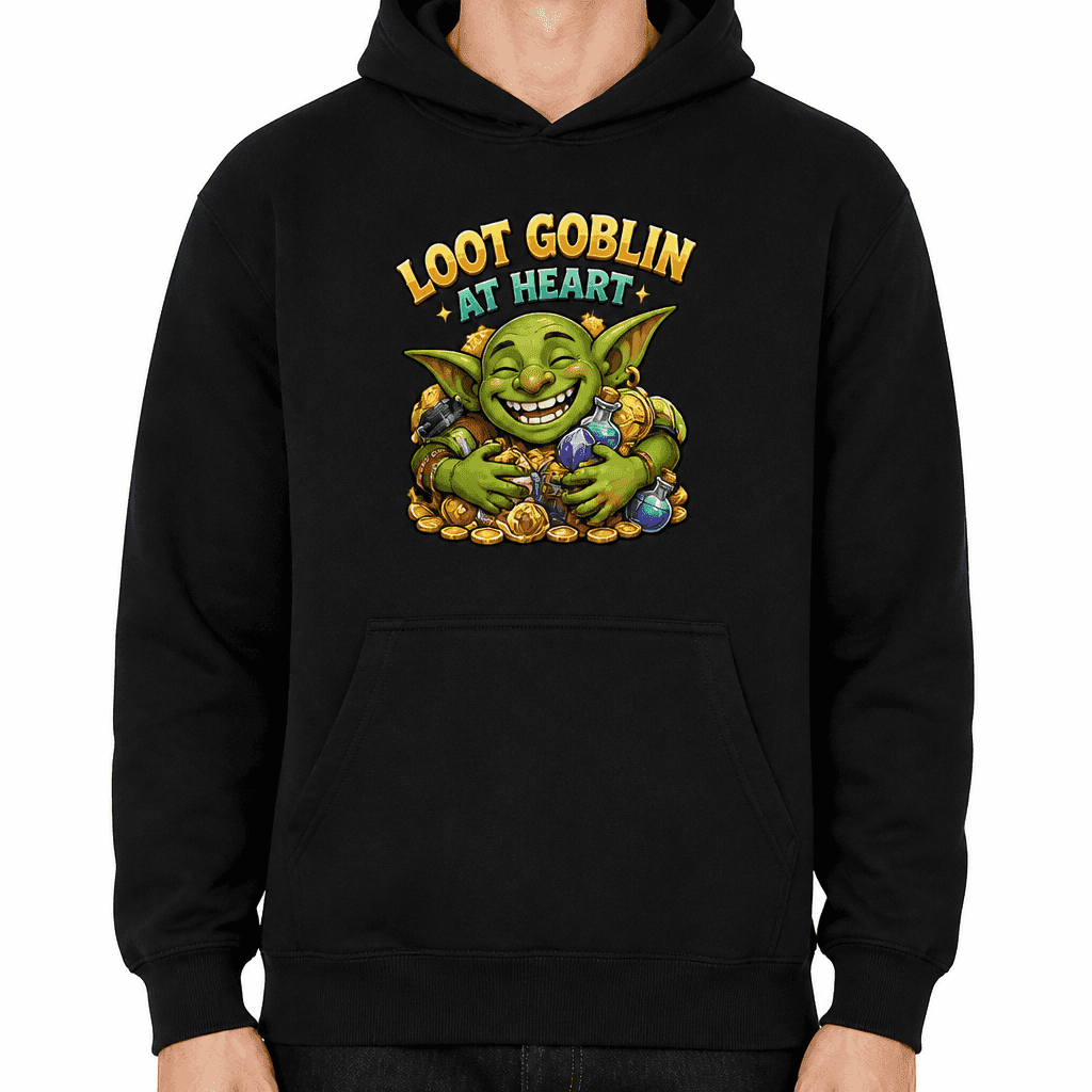 Funny Gamer Hoodie - Loot goblin at heart