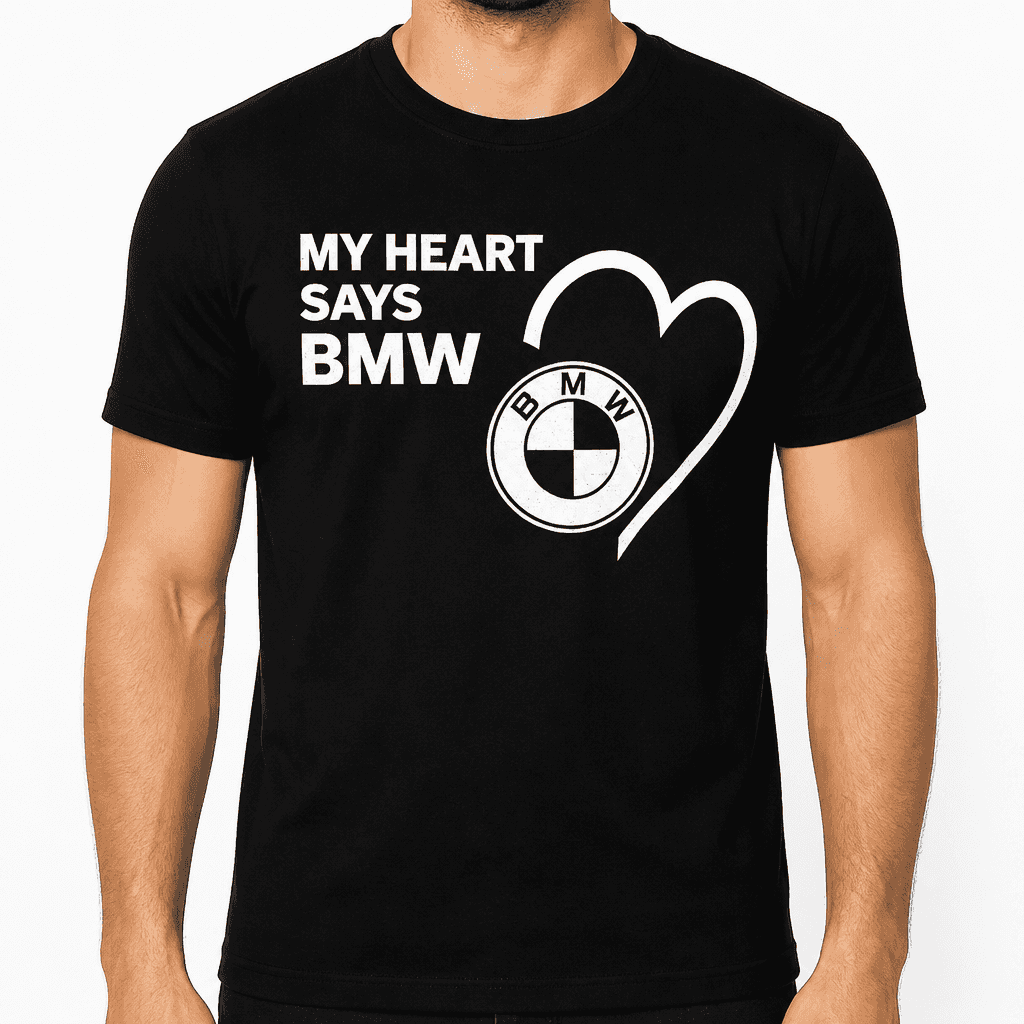 Heart Says My Car Brand β with your car brand - T-Shirt