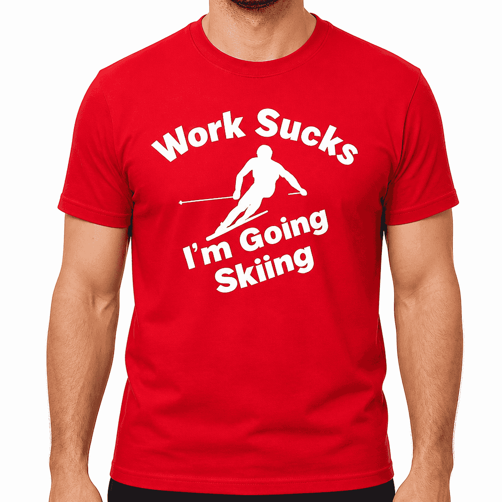 Work Sucks I'm Going Skiing - T-Shirt