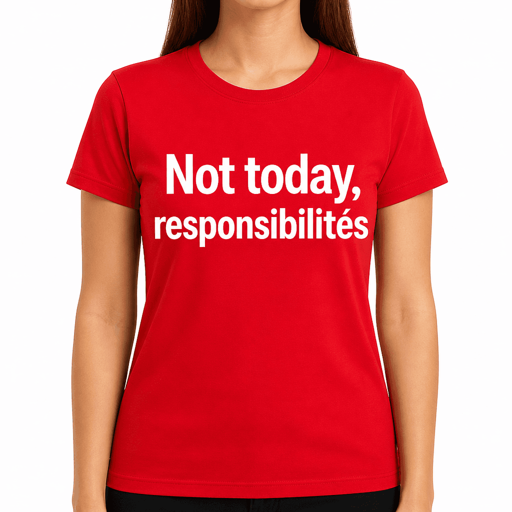 Not Today, Responsibilities T-Shirt