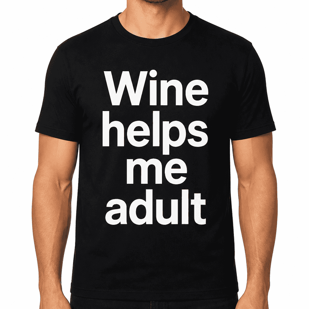 Wine Helps Me Adult T-Shirt