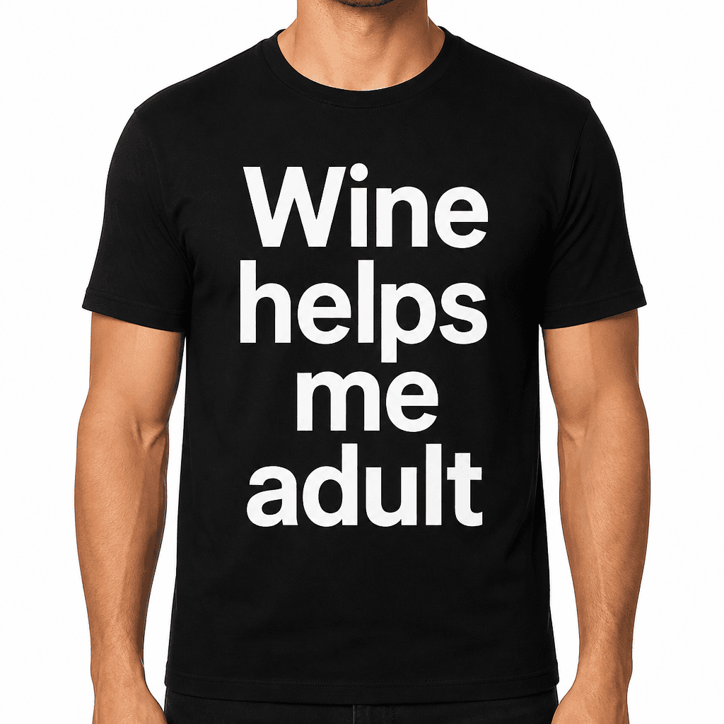 Wine Helps Me Adult T-Shirt
