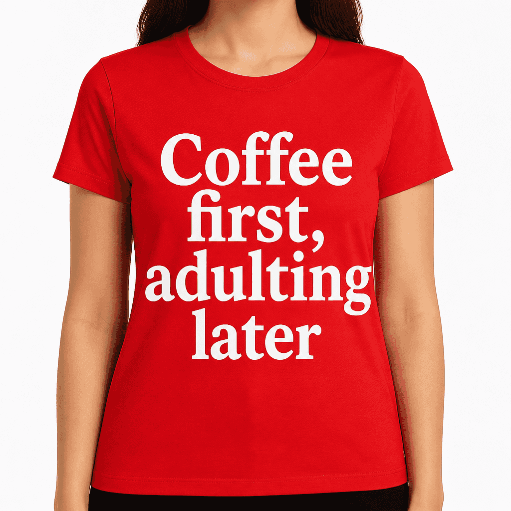 Coffee First, Adulting Later T-Shirt