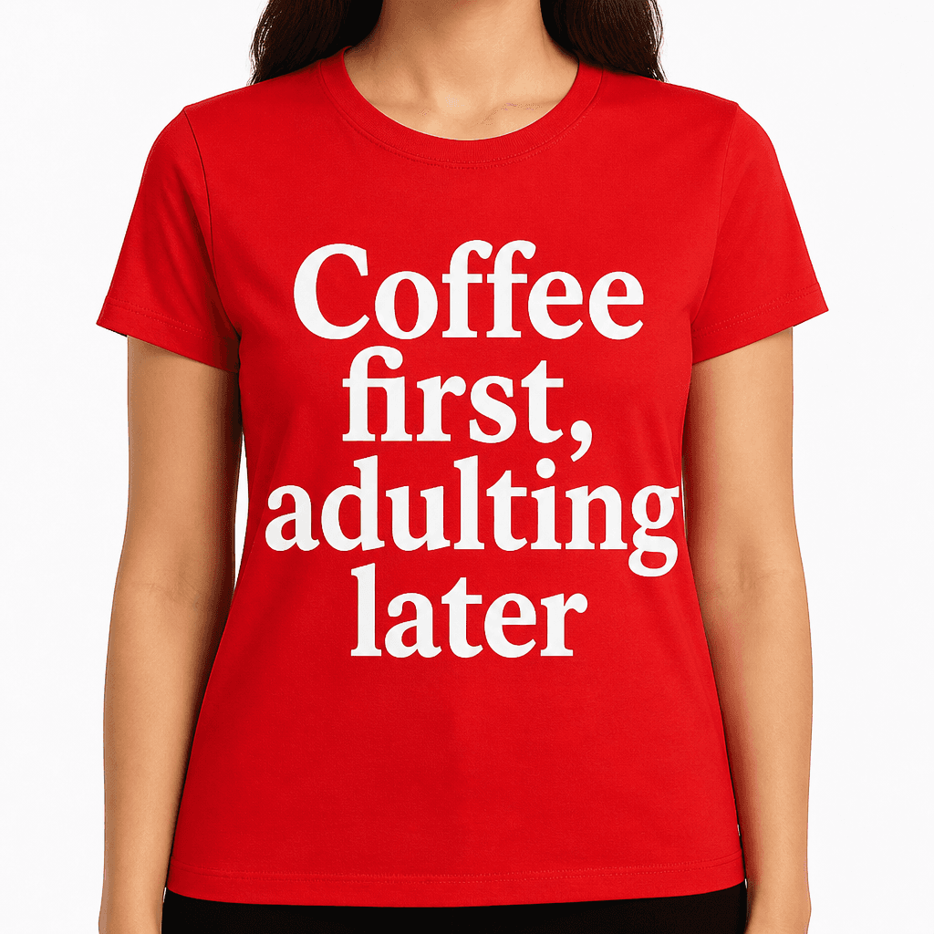 Coffee First, Adulting Later T-Shirt