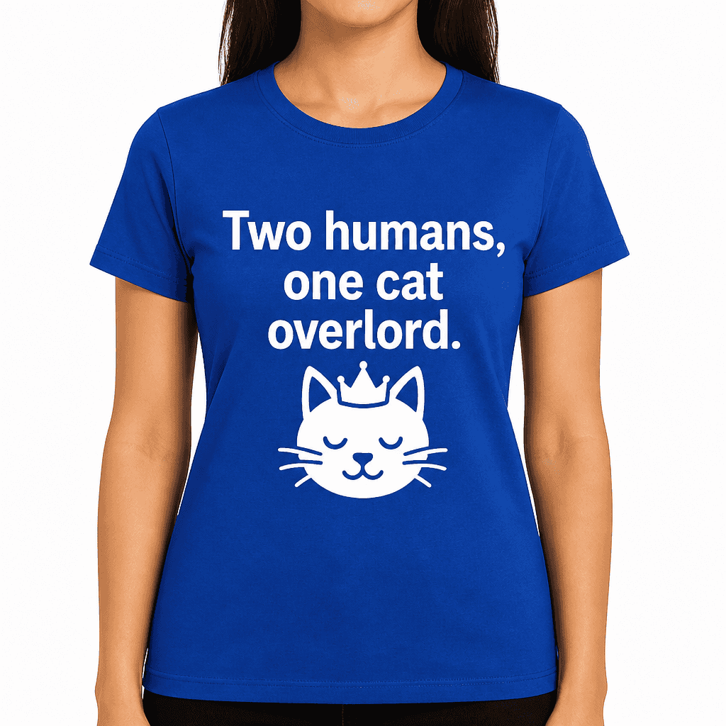 Two Humans, One Cat Overlord T-Shirt
