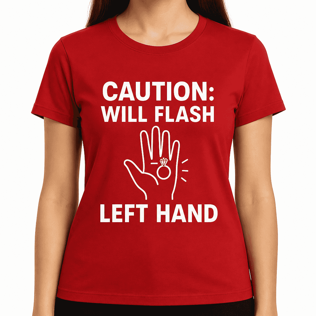 Caution: Will Flash Left Hand T-Shirt