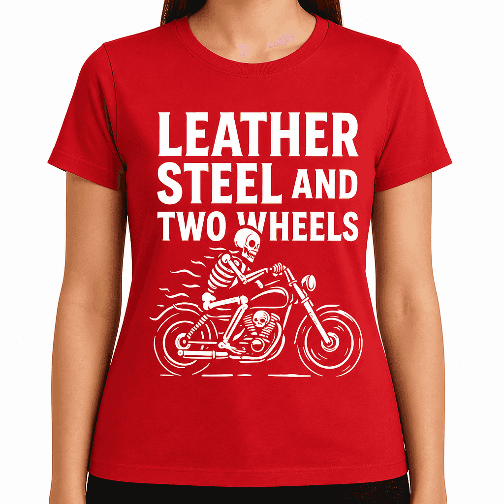 Leather, Steel, and Two Wheels T-Shirt