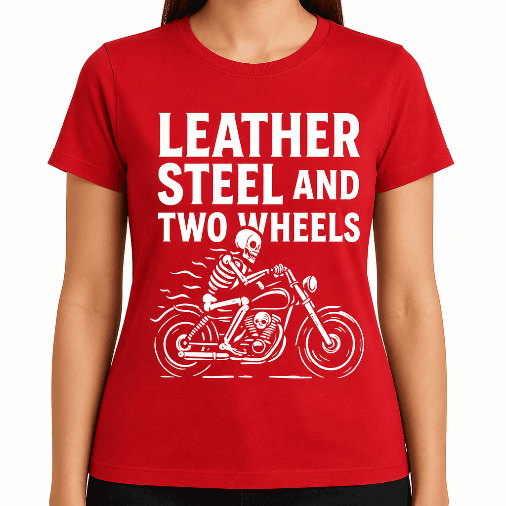 Leather, Steel, and Two Wheels T-Shirt