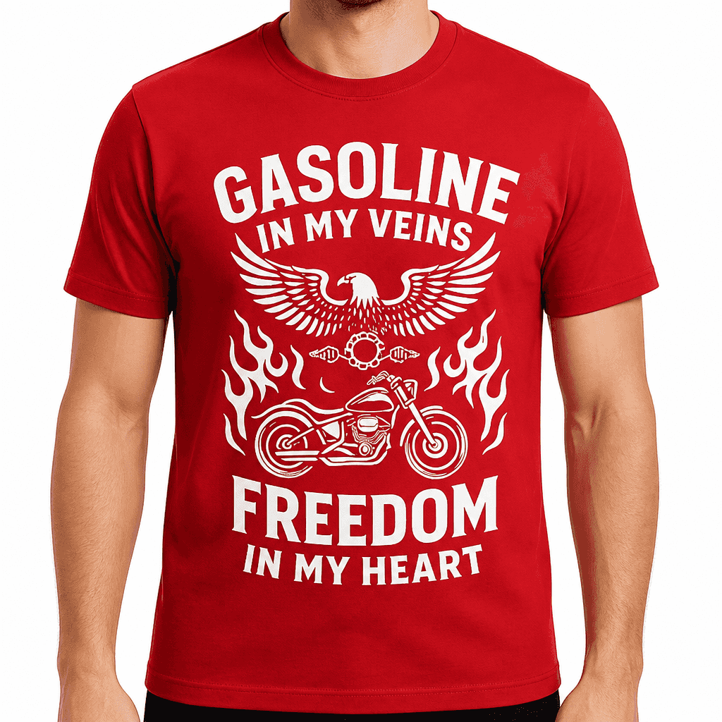 Gasoline in My Veins Freedom in My Heart T-Shirt