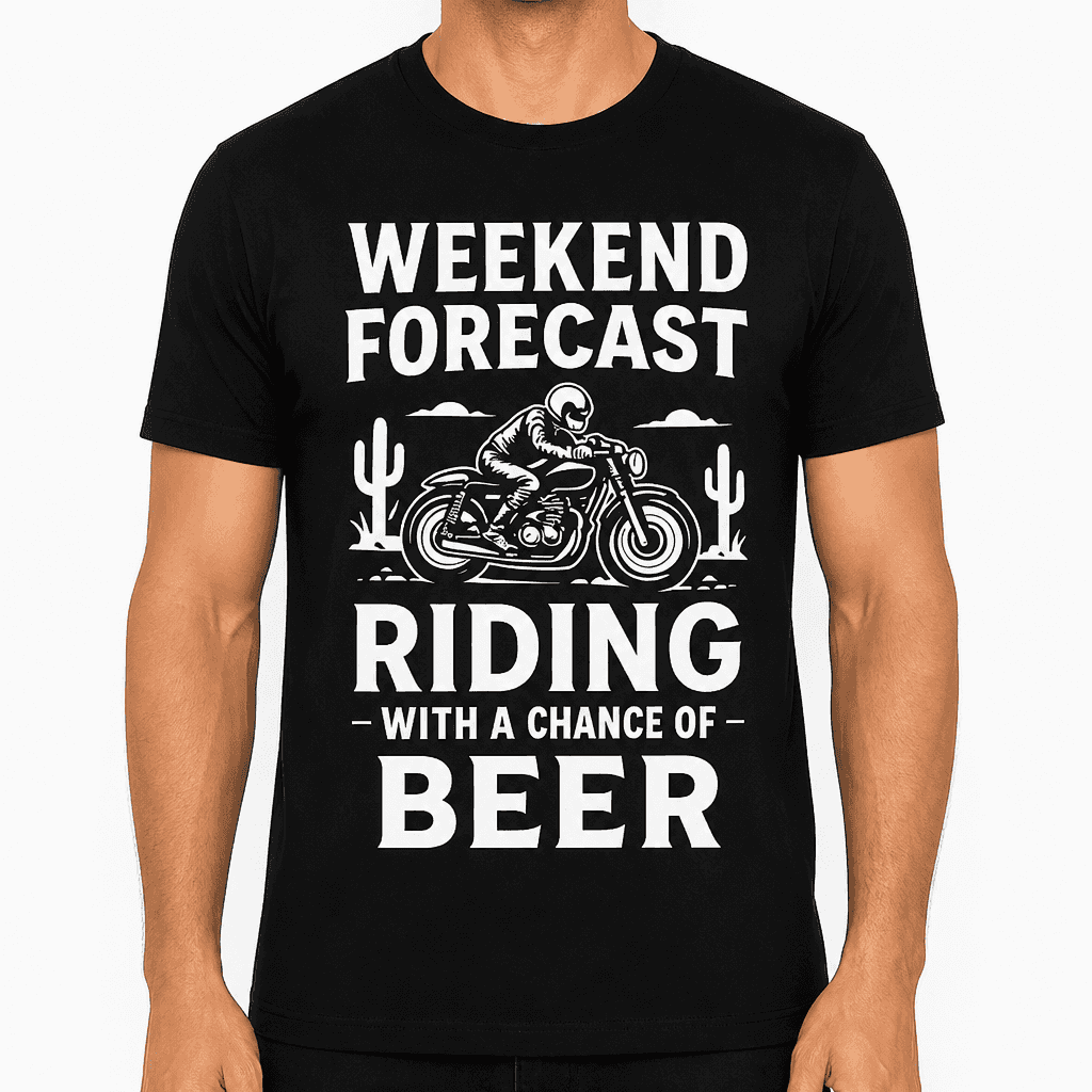 Weekend Forecast Riding with a Chance of Beer T-Shirt