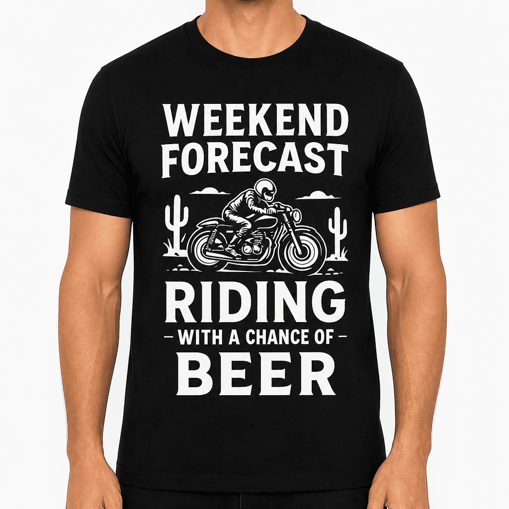 Weekend Forecast Riding with a Chance of Beer T-Shirt