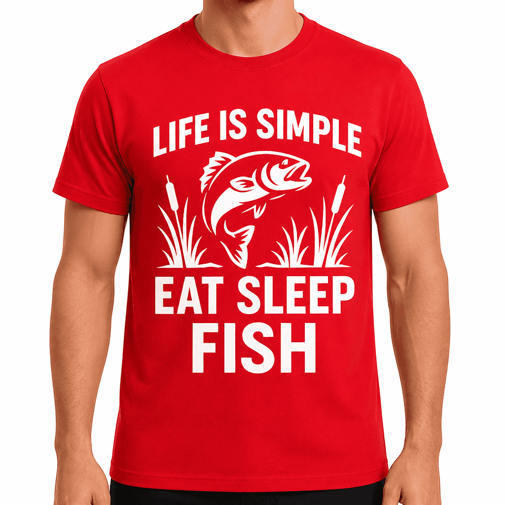 Life is Simple Eat Sleep Fish T-Shirt