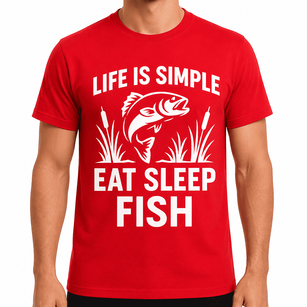 Life is Simple Eat Sleep Fish T-Shirt