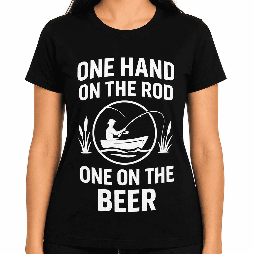 One Hand on the Rod, One on the Beer T-Shirt