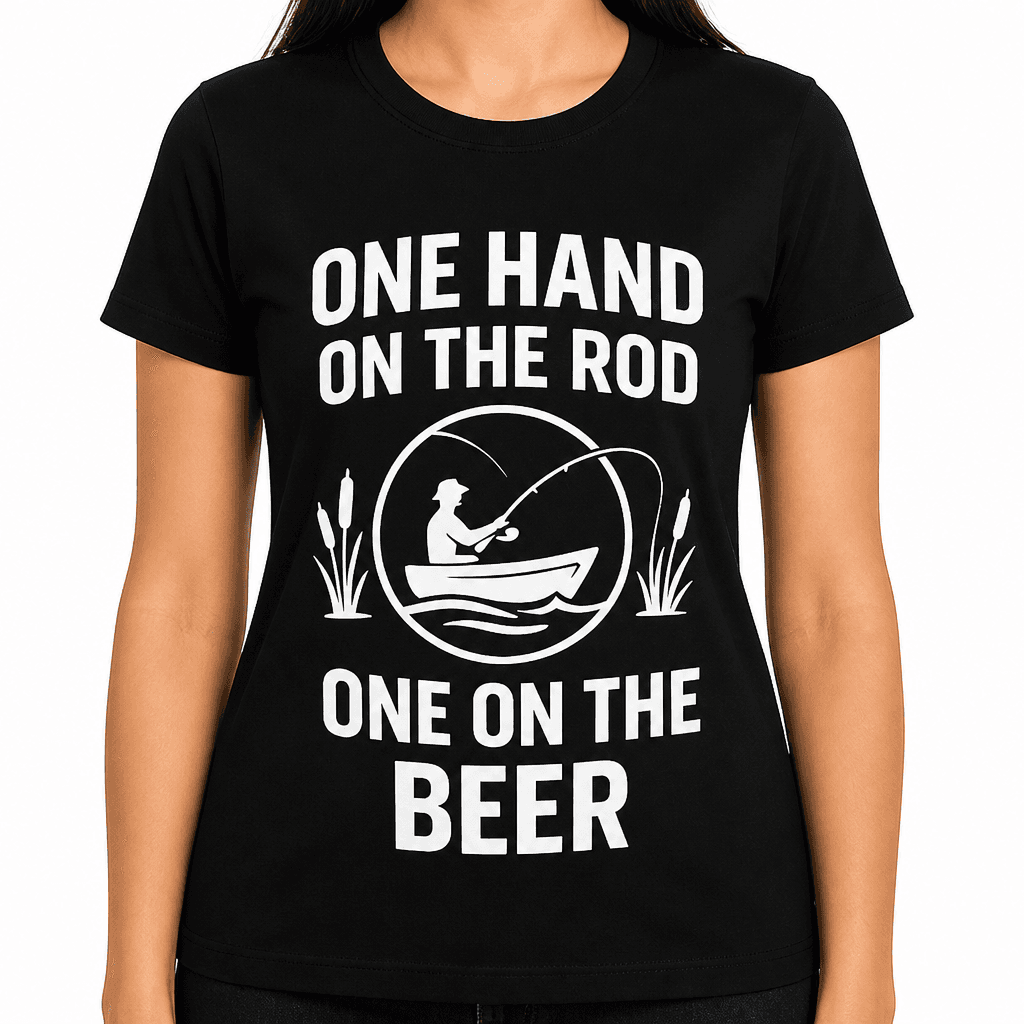 One Hand on the Rod, One on the Beer T-Shirt