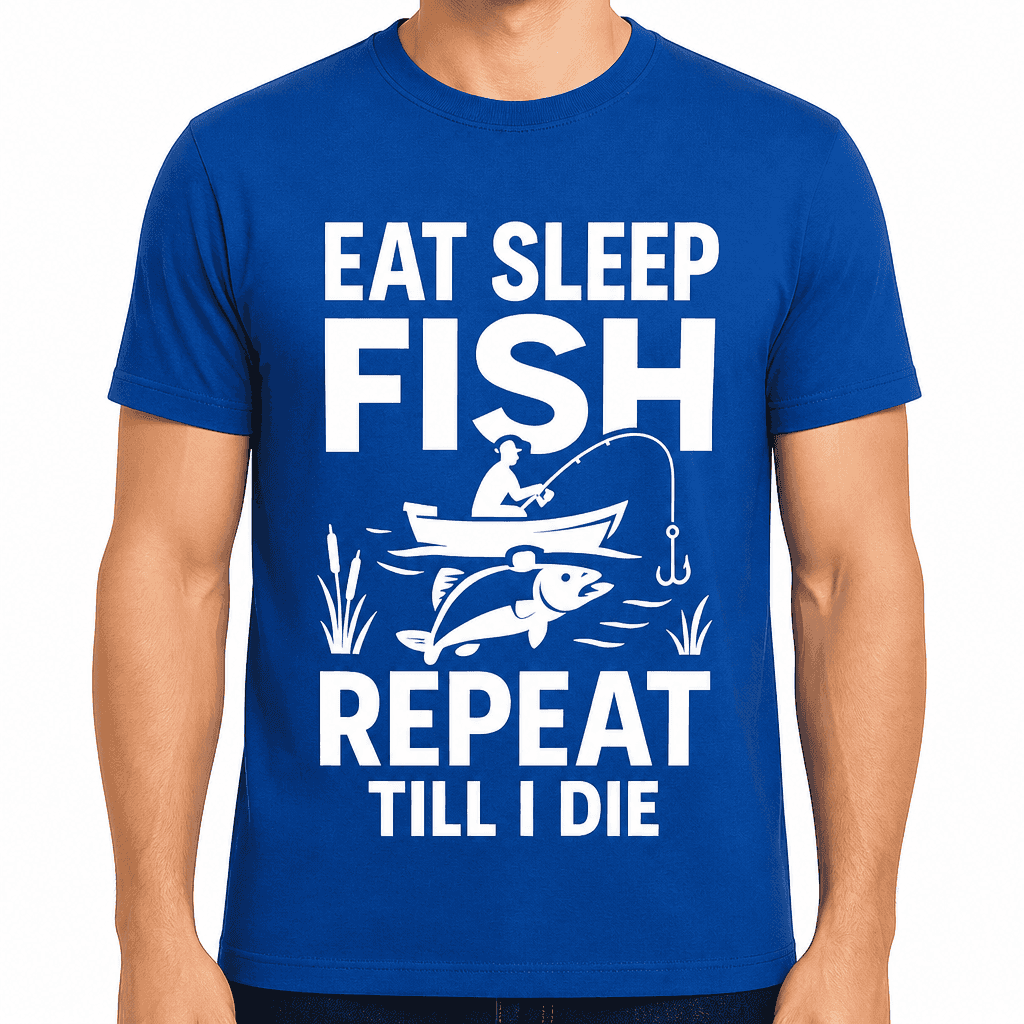 Eat Sleep Fish Repeat Till I Die T-Shirt