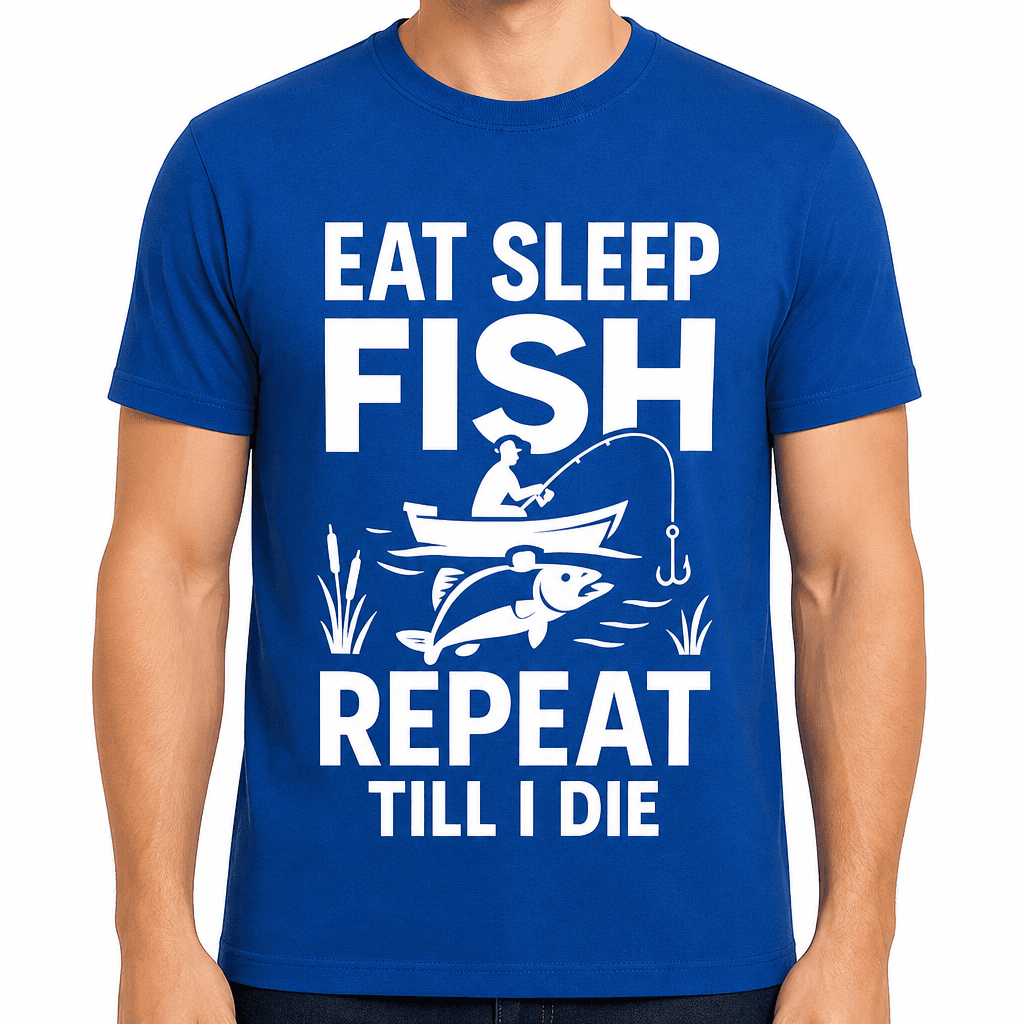 Eat Sleep Fish Repeat Till I Die T-Shirt