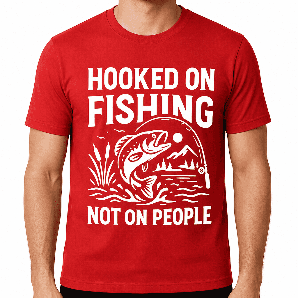 Hooked on Fishing Not on People T-Shirt