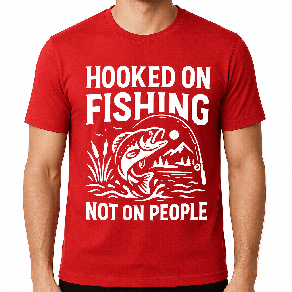 Hooked on Fishing Not on People T-Shirt