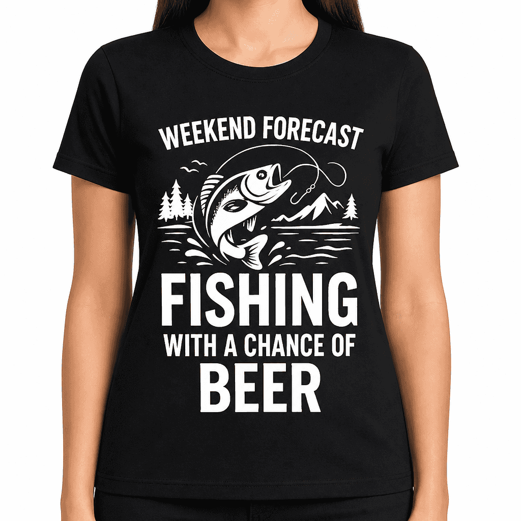 Weekend Forecast Fishing with a Chance of Beer T-Shirt