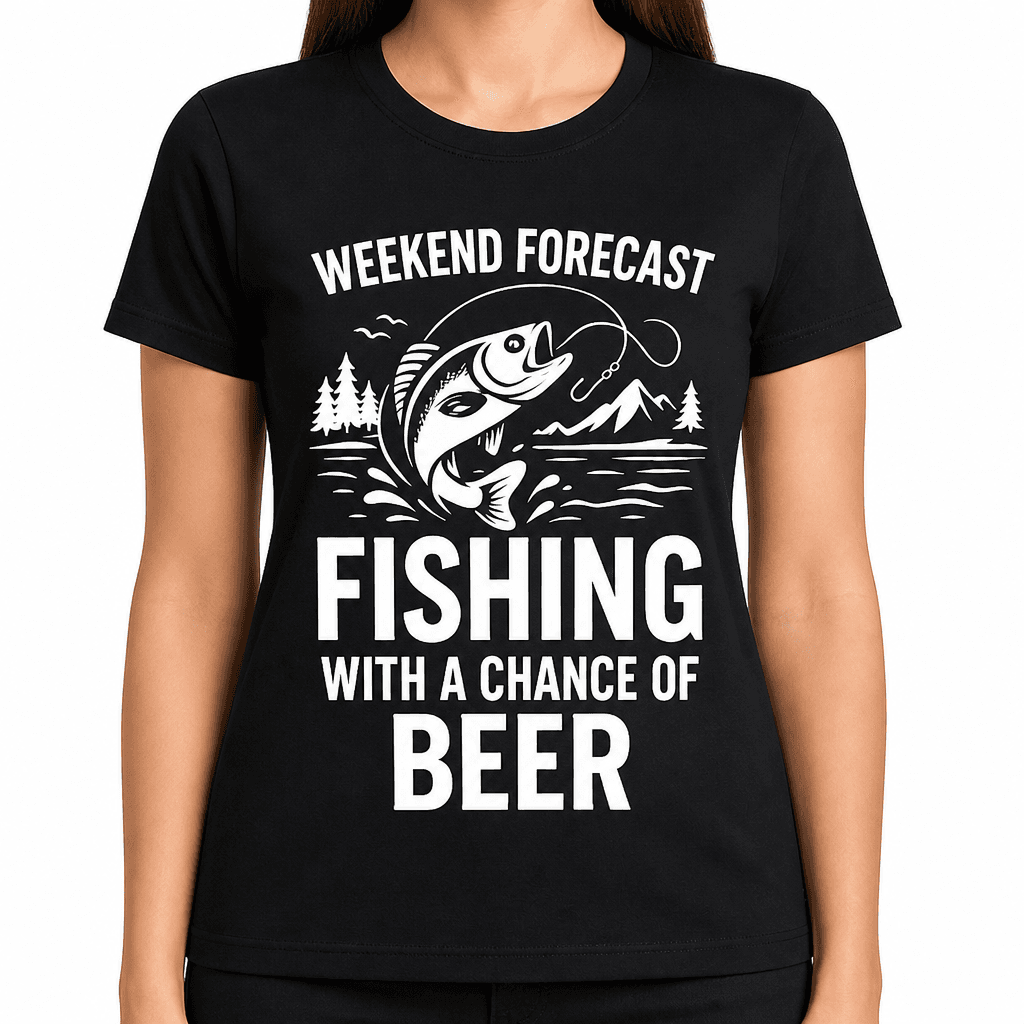 Weekend Forecast Fishing with a Chance of Beer T-Shirt