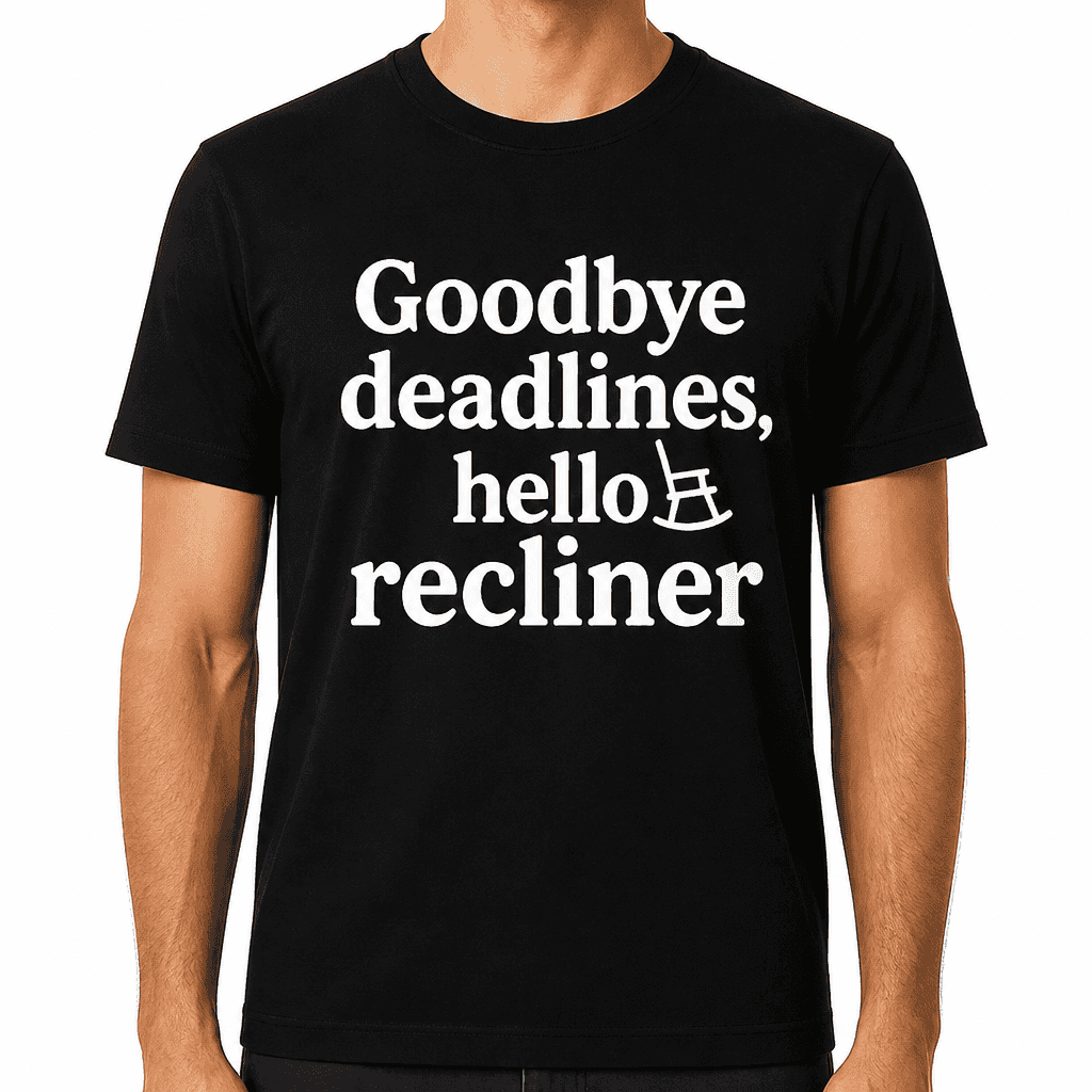 Goodbye Deadlines, Hello Recliner T-Shirt