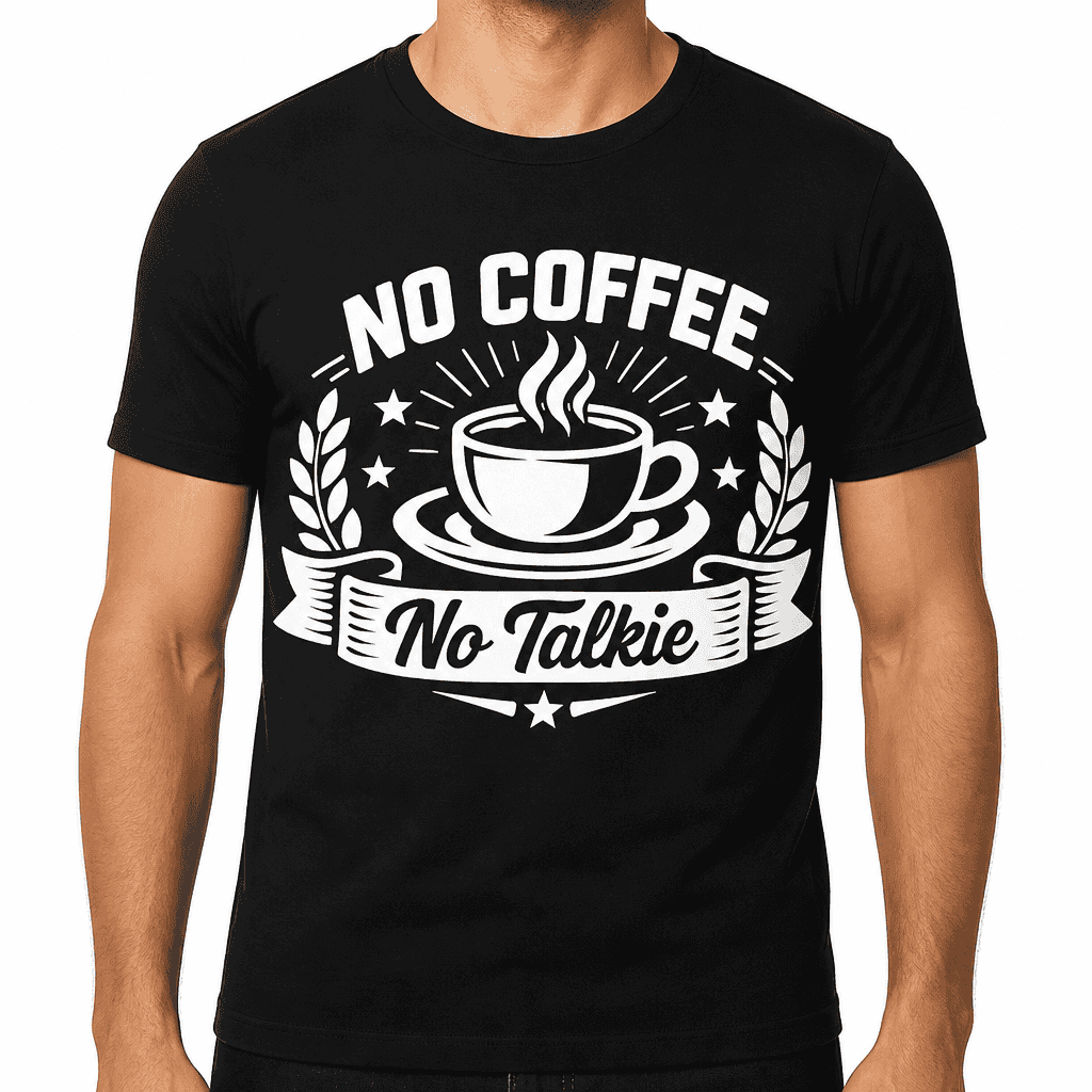 Funny T-Shirt for Coffee Lovers β No Coffee No Talkie