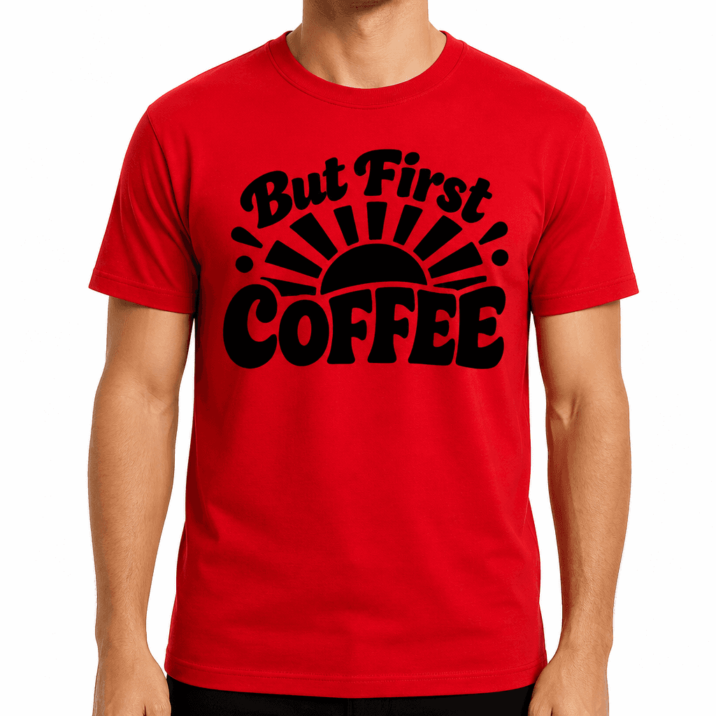 Funny T-Shirt for Coffee Lovers – But First Coffee