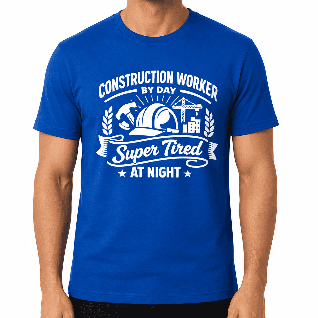 Funny T-Shirt for Construction Workers β Construction Worker By Day Super Tired At Night