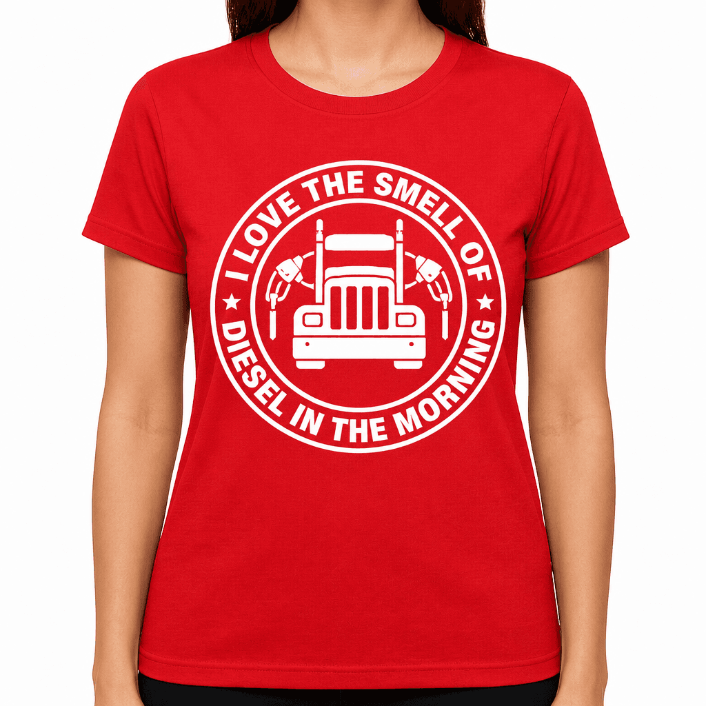 Funny T-Shirt for Truckers – I Love The Smell Of Diesel In The Morning