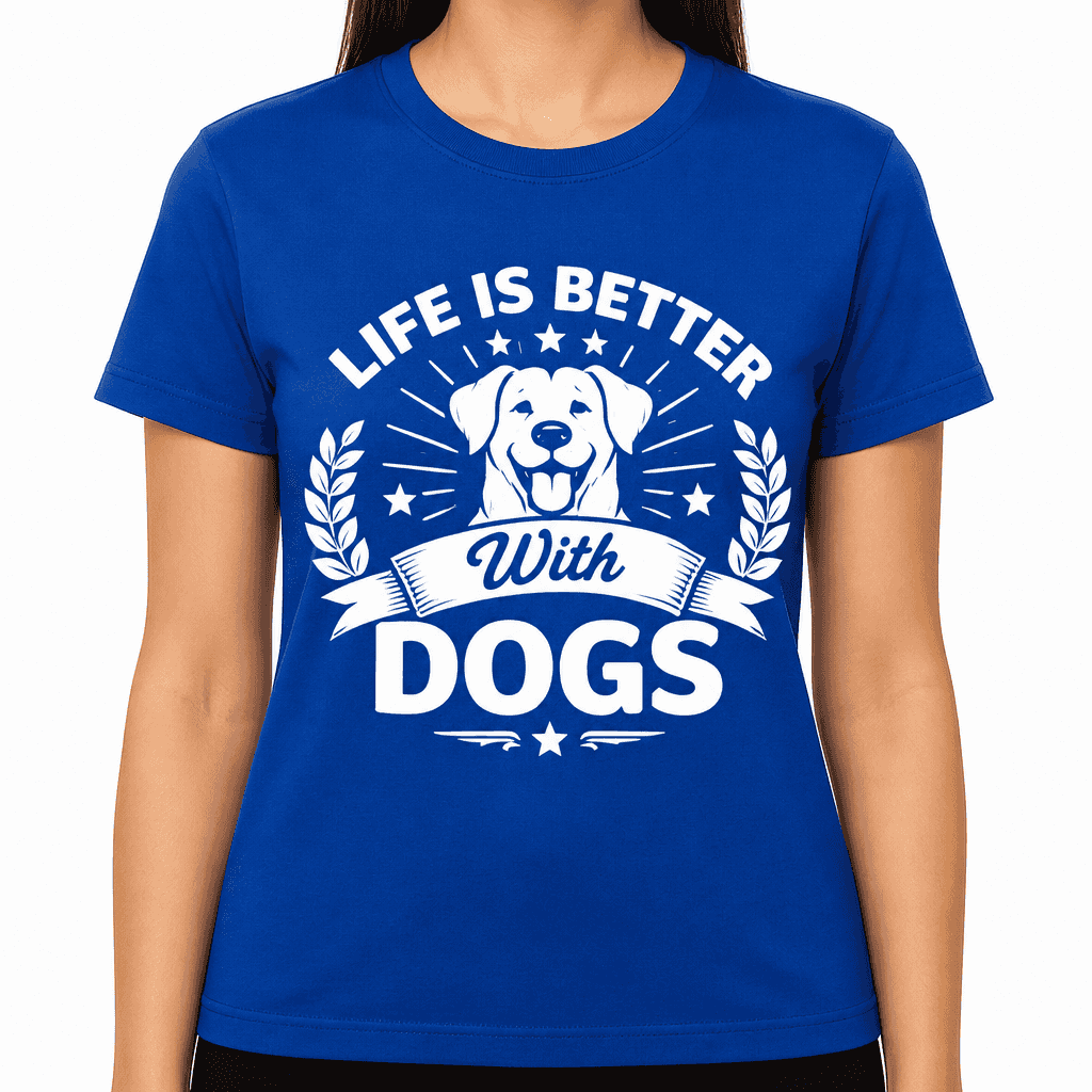 Funny T-Shirt for Dog Lovers β Life Is Better With Dogs