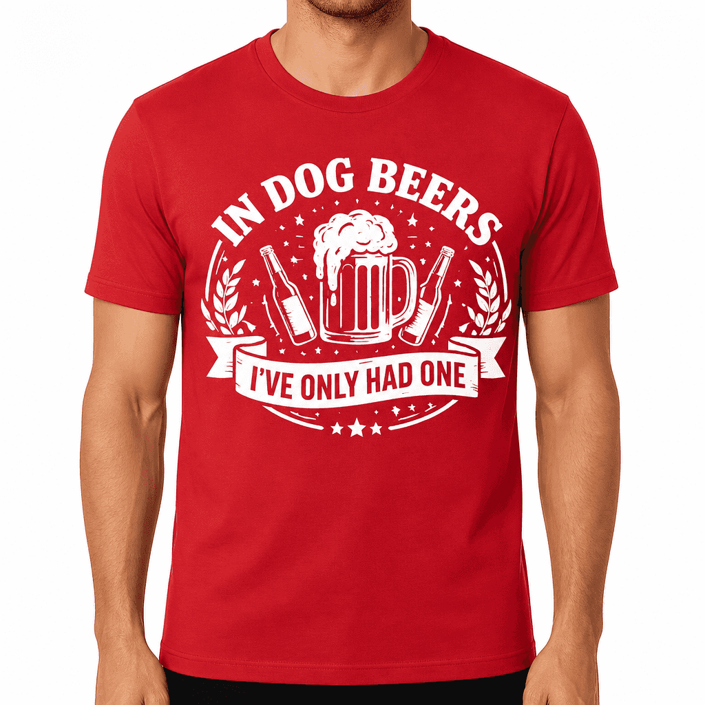 Funny T-Shirt for Beer Lovers β In Dog Beers I've Only Had One